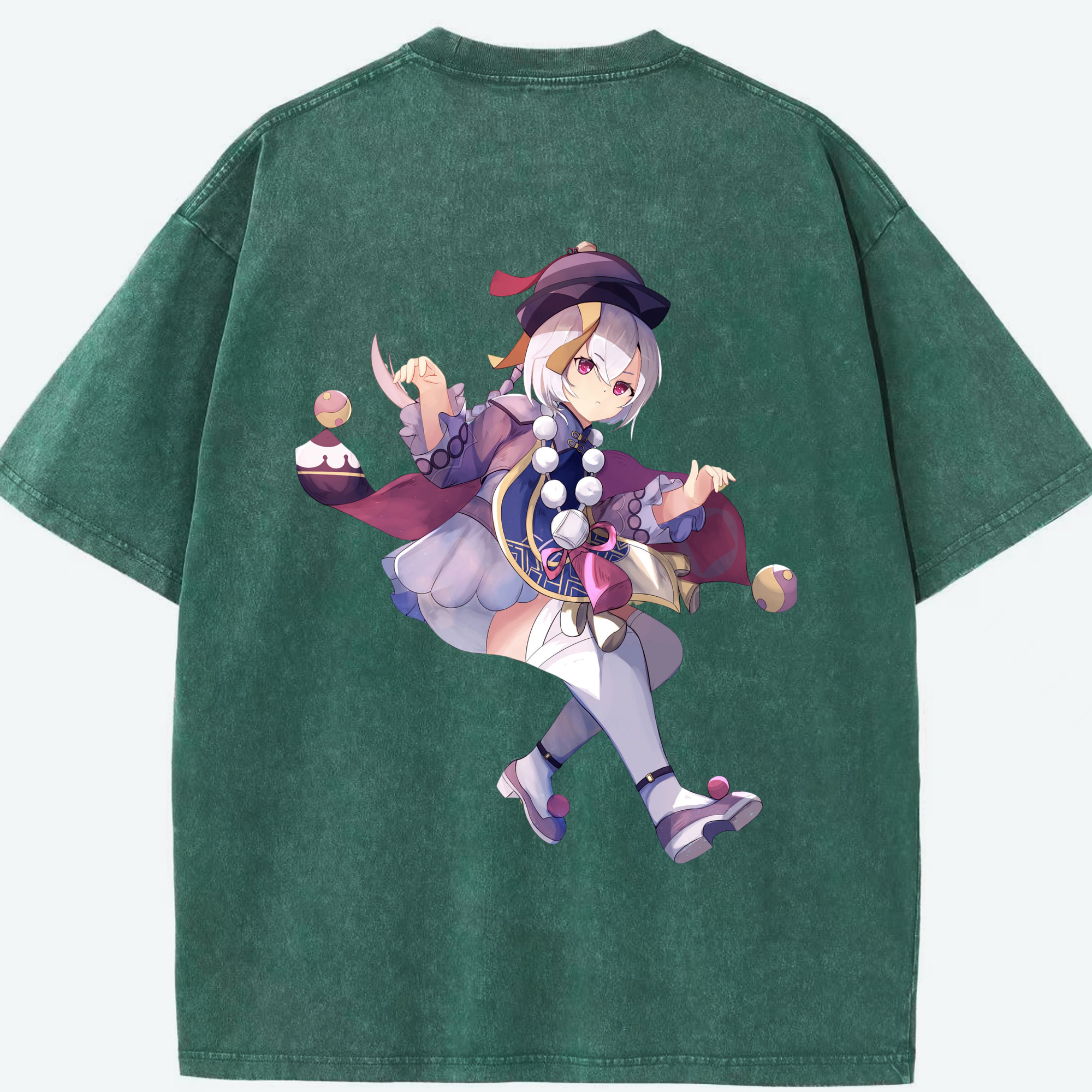 げんし神 七七 なな  genshin Nana 綿100% ヴィンテージ風 半袖Tシャツ（背面プリント）